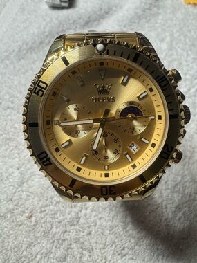 OLEVS Gold-Tone Chronograph Watch